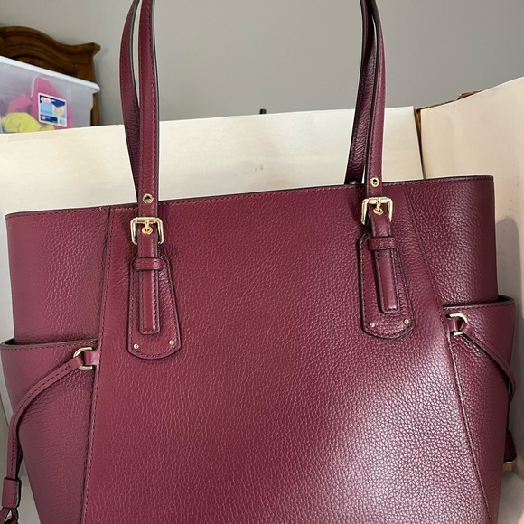Michael Kors Burgundy Leather Tote - Picture 2 of 7
